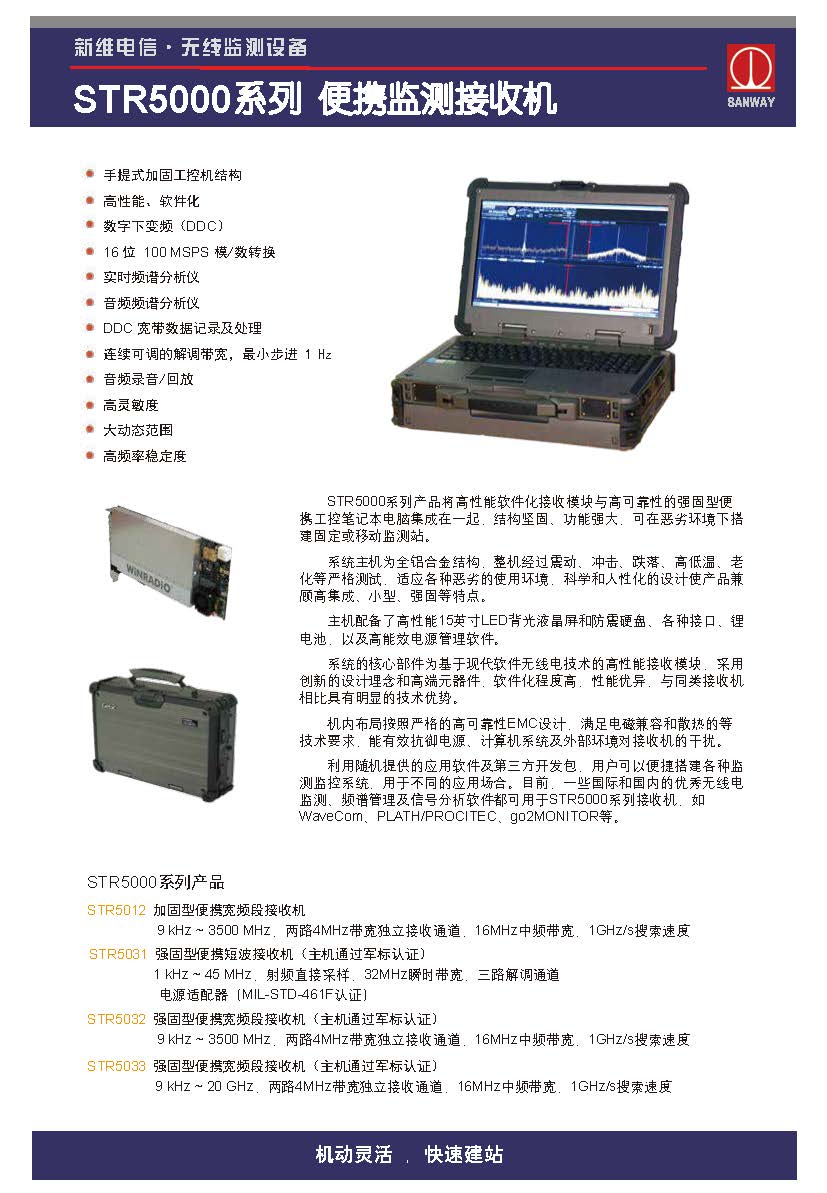 STR5000系列便攜監(jiān)測接收機(jī)